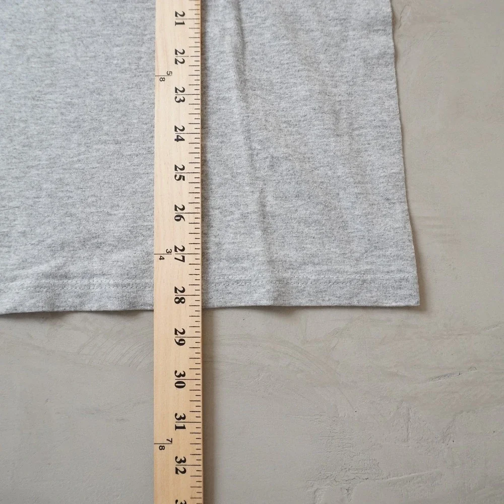 Vintage Adidas T-Shirt Large Mens 90s Gray Graphic 3 Stripe Geometric Sportswear